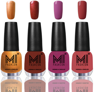

MI Fashion Among the Best Ever Shine Nail Polish Long Lasting Collection of 4 Pcs Bronze Magnetic,Reddish bronze,Bright Plum,TAN(Pack of 4)