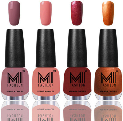 

MI Fashion Among the Best Ever Shine Nail Polish Long Lasting Collection of 4 Pcs Nude Spring,Candy Cotton,Lava Lust,Red Gold(Pack of 4)