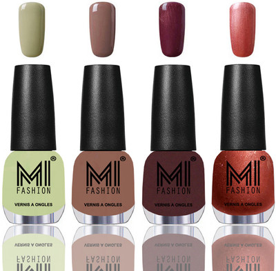 

MI Fashion Among the Best Ever Shine Nail Polish Long Lasting Collection of 4 Pcs Mischievous Mint,Dark Nude,Shimmer Coffee,Hot Lava(Pack of 4)
