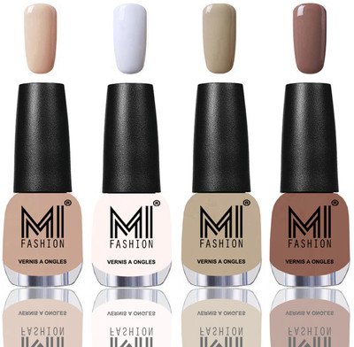 

MI Fashion Among the Best Ever Shine Nail Polish Long Lasting Collection of 4 Pcs Sweet Nude,Milky White,Nude,Dark Nude(Pack of 4)