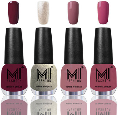 

MI Fashion Among the Best Ever Shine Nail Polish Long Lasting Collection of 4 Pcs Wine,Ginger Rust,Nude Spring,Mauve Brown(Pack of 4)