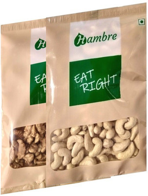 

Hambre Dry Fruit Combo, Kaju + Kashmiri Akhrot, 500g (250gx2), Pack of 2 Walnuts, Cashews(500 g, Pouch)