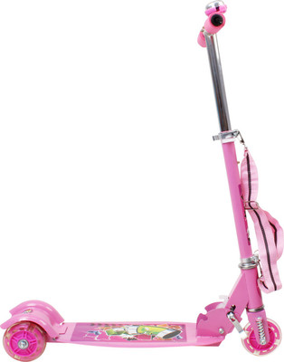 

Smilemakers 3 wheeler Foldable scooter for kids with wide Foot Space to ride ons with shockers kick cycle/rider/scooter for children(Pink)