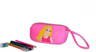 

WAMA RETAILS BARBIE PENCIL POUCH SOFT Art Polyester Pencil Box(Set of 1, Pink)