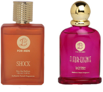 

Lyla Blanc Mens SHOCK & Womens FLEUR-ESSENCE - (Set of 2 Perfume for Couple) (100ml each) Eau de Parfum - 100 ml(For Men & Women)