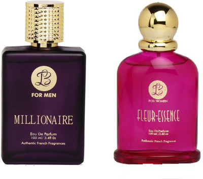 

Lyla Blanc Mens MILLIONAIRE & Womens FLEUR-ESSENCE - (Set of 2 Perfume for Couple) (100ml each) Eau de Parfum - 100 ml(For Men & Women)