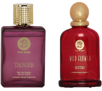 

Lyla Blanc Mens THUNDER & Womens WILD FLOWER - (Set of 2 Perfume for Couple) (100ml each) Eau de Parfum - 100 ml(For Men & Women)