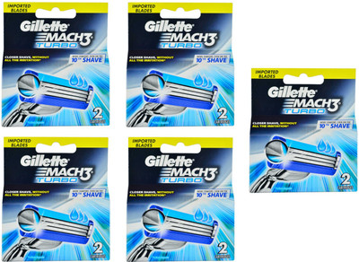 Gillette Mach3 Turbo Refill Blade Cartridges, 10 Count