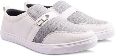 

Gomingle Slip On Sneakers For Men(White, Grey