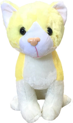 

CREATIVEVILLA CUTE STANDING LITTLE WHITE & YELLOW CAT STUFFED PLUSH SOFT TOY CVST4317 - 27 cm(Multicolor)