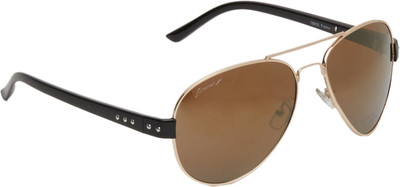 

Vast Polycarbonate (Unbreakable) Lens UV Protection Aviator Driving & Biking & Cycling Goggles(Gold), Golden