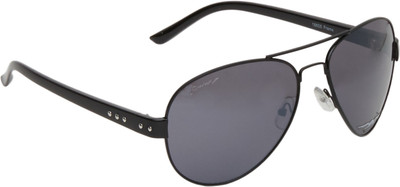 Vast Polycarbonate (Unbreakable) Lens UV Protection Aviator Driving & Biking & Cycling Goggles(Black)