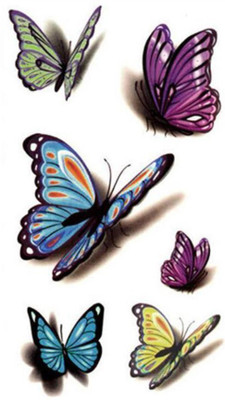 

SENECIO™ 10.5*6cm Colorful Butterfly Waterproof Body Art Sleeve DIY Stickers Glitter Temporary(Butterfly)