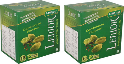 

Lemor Pack of 2 Unsweetened Cardamom Premix (Each box Contain 10 Sachets) Instant Tea Bags(80 g, Box)