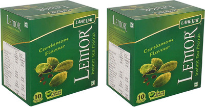 

Lemor Pack of 2 Premix (Each box Contain 10 Sachets) Cardamom Instant Tea Bags(80 g, Box)