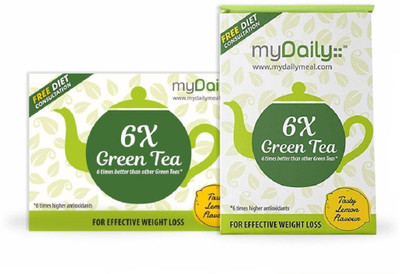 

myDaily 6X Green Tea with higher antioxidants for weight loss. (Value Saver Pack) Lemon Green Tea(120 Bags, Pouch)