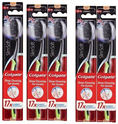 

Colgate 360 Charcoal Slimsoft Deep Cleaning, Yet Gentle + Charcoal Bristles Toothbrush-pack of 5 Ultra Soft Toothbrush(Pack of 5)