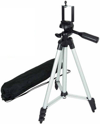 

lifemusic Tripod Portable Adjustable Aluminum High Quality Lightweight Camera Stand With Three-Dimensional Head & Quick Release Plate For Video Cameras Foldable Camera Tripod With Mobile Clip Holder Bracket Tripod, Monopod, Tripod Kit(Silver, Supports Up 
