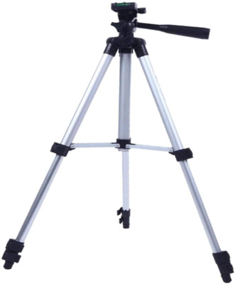 

CALLIE 3110 Tripod Stand with 3-Way Head Tripod Cellphone Holder + 360 Tripod Ball Head for camera And Smart phone Tripod(Silver, Black, Supports Up to 500 g)
