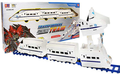 

TOYGALAXY TRANSFORMER ELECTRIC TRAIN WITH LIGHTS AND SOUND(White)