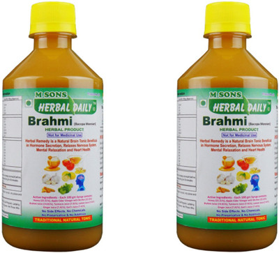 

M SONS Herbal daily Brahmi Pack 1 for Brain cell Rejuvenation, Blood Circulation in Brain(400 ml)