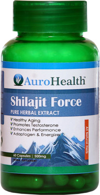 

AuroHealth Shilajeet Force Extracts 500 Mg 60 Capsules 100% Natural & Pure (Pack Of 1)(60 No)