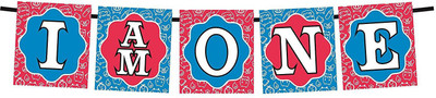 

SYGA I am One Banner for Birthday Decorative Party Photo Props Banner Banner(2.5 ft, Pack of 1)