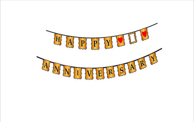 

SYGA Happy Anniversary Banner for Anniversary Decorative Party Photo Props Banner Banner(5.5 ft, Pack of 1)