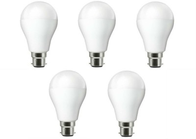 NIPSER 9 W Round B22 LED Bulb(White, Pack of 5)