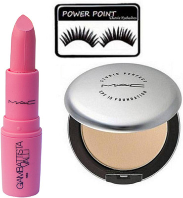 

POWER POINT eyelashes, mac giambattista lipstick and mac compact(Set of 3)