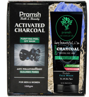 

PRAMSH Gift Pack Of Activated Charocal Peel Off Mask 100gm Box & Face Wash 100gm & Loofa (Pack of 3)(Set of 3)