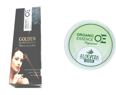 

Organic Essence Golden Shiner Bleach For Face & Body-190gm & Scrub:Aloe vera-500g.(Set of 1)