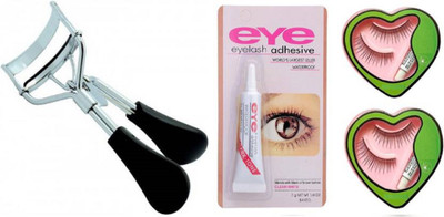 

Glamzone Combo of Eyelash Curler,Waterproof Eyelash Glue and False Eyelashes for Women (Set of 4)(Set of 4)