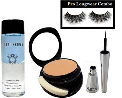 

pro longwear combo Eyelashes, Mac Two Way Compact, Brooke Candy Eyeliner, Bobbi Brown Instant Longwear Makeup Remover(Set of 4)