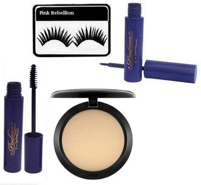 

Pink Rebellion Eyelashes & Compact With Padma Eye lliner+Mascara(Set of 4)