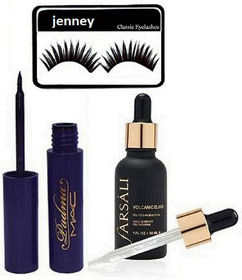 

jenney Eyeliner, Eyelashes & Mac Padma Eyeliner, Farsali Face Serum(Set of 3)