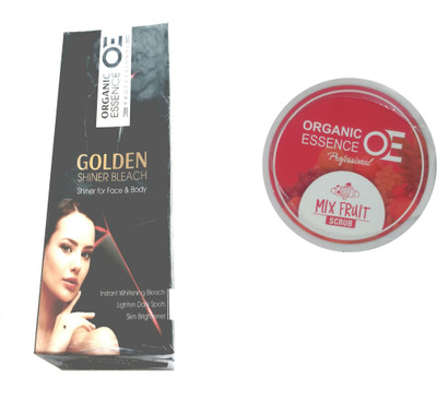 

Organic Essence Golden Shiner Bleach For Face & Body-190gm & Scrub:Mix Fruit-500g.(Set of 1)