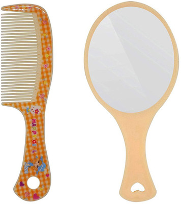 

INAAYA Mirror And Comb Set For Girls And Women, Stylish Comb And Mirror For Gift, Multicolor, Pack Of 1(Set of 2)