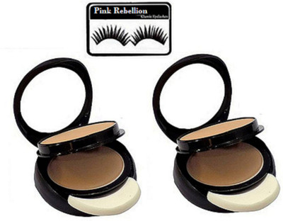 

Pink Rebellion Eyelashes & Two Way face powder Compact (Pack of 2)(Set of 3)