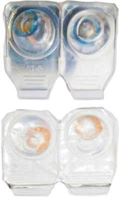 

drr Eye contact Lanse Monthly Contact Lens(0, Honey, Sky Blue, Pack of 2)