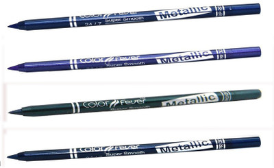 

Color Fever Soft And Smooth Metallic Pencil Eyeliners Set Of 4Pcs A16 8 g(Navy Blue, Purple, Green, Party Blue)