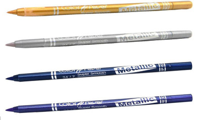 

Color Fever Soft And Smooth Metallic Pencil Eyeliners Set Of 4Pcs A1 8 g(Golden, Silver, Navy Blue, Purple)