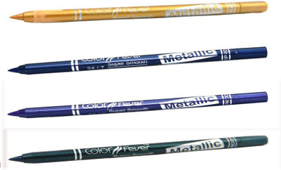 

Color Fever Soft And Smooth Metallic Pencil Eyeliners Set Of 4Pcs A5 8 g(Golden, Navy Blue, Purple, Green)