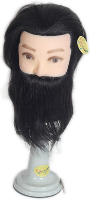 

Ritzkart 100% Human Men"s Mannequin Head with Beard Clamp Set For Styling, Beard Cutting Practice Salon Training Dummy Hair Extension