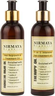 

Nirmaya Organics 7 In 1 Intensive Hair Treatment Therapy Oil And Hair Growth Oil & Treatment Moroccan Argan Oil Hair Oil(400 ml)