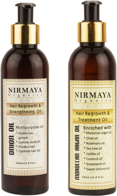 

Nirmaya Organics Hair Growth Oil & Strengthning Onion Oil And Treatment Moroccan Argan Oil Hair Oil(400 ml)