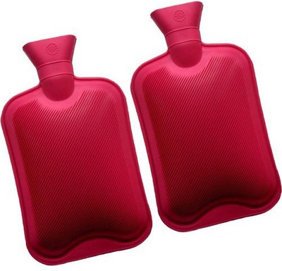 

STOCKHAWKERS Rubber Hot water Pack of 2 pcs - Non-Electrical Hot Water Bag Electric Water Bag 1 L Hot Water Bag(Red)