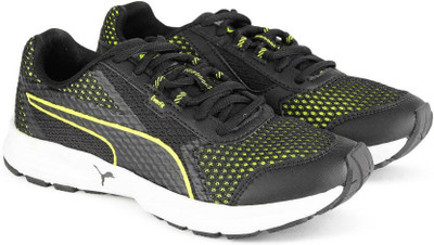 Puma Boys & Girls Lace Sneakers(Black, Black-nrgy yellow
