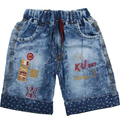 ZADMUS Short For Boys Casual Embriodered Denim(Blue, Pack of 1)