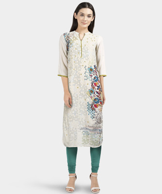 Aurelia Women Printed Straight Kurta(Multicolor)